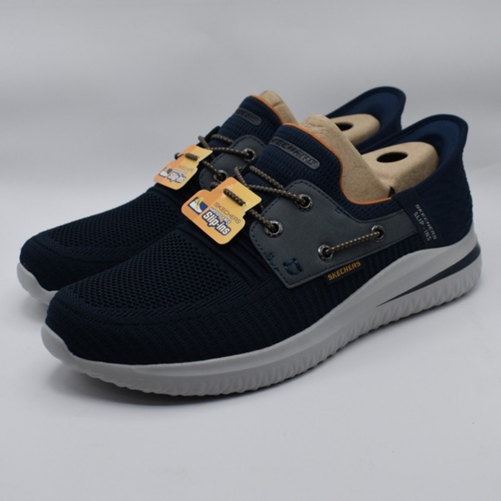 Skechers Delson 3.0 Roth Navy Slip-ins Sneaker Shoe Mens Size 10 Memory Foam NEW